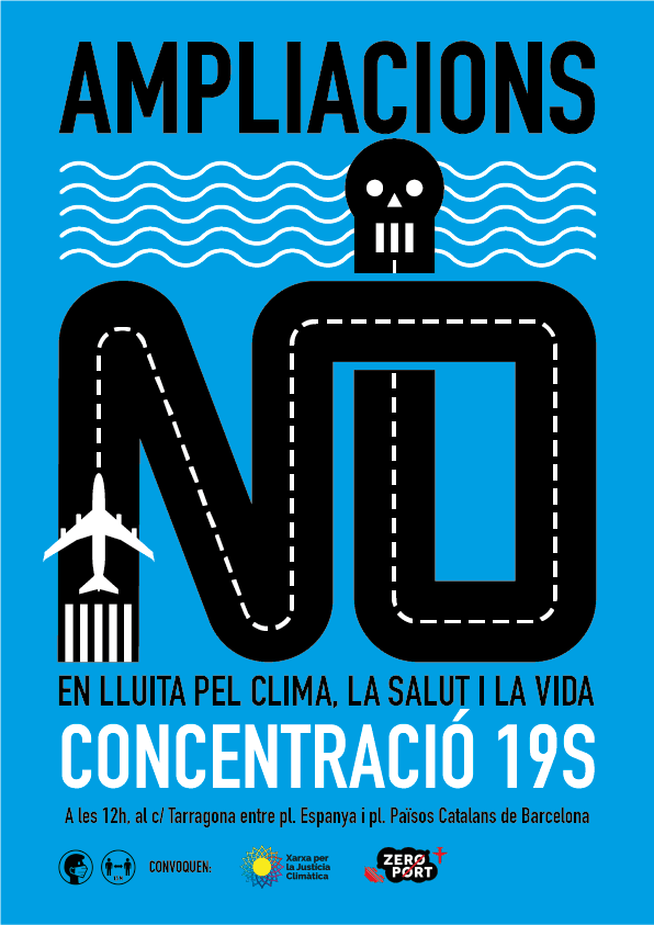 Cartell de la concentració 19S contra ampliació aeroport Barcelona