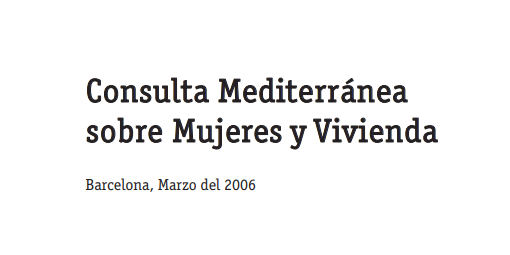 Consulta Mediterranea sobre Mujeres y Vivienda