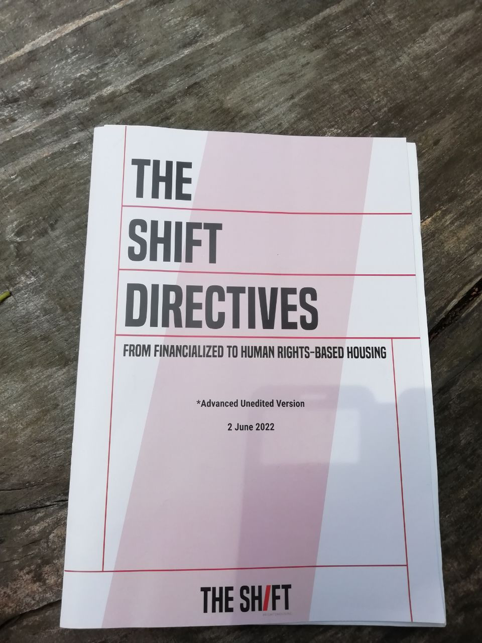 Portada del programa de mà The Shift Directive